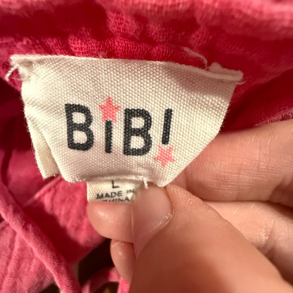 Bibi cotton gauze pink top size Large EUC - Picture 4 of 4